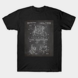 Climbing Equipment Patent - Climbing Fan Outdoors Hiking Art - Black Chalkboard T-Shirt